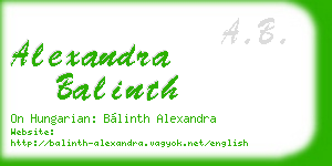 alexandra balinth business card
